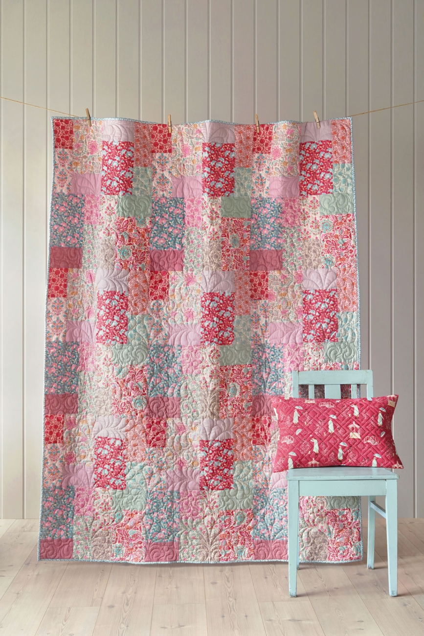 Tilda Patchwork Stoff Baumwolle - Windy Walk Dusty Red